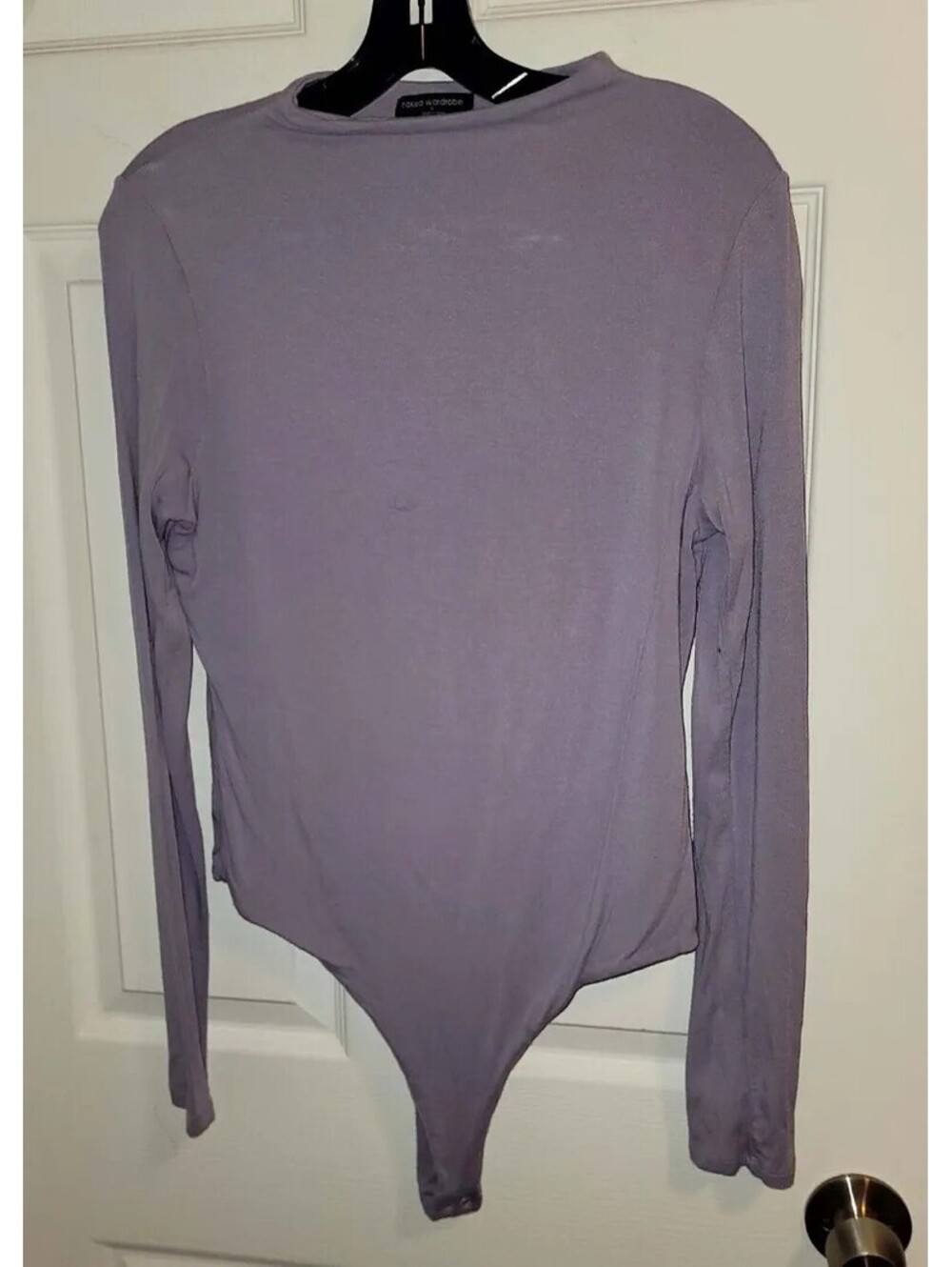 NAKED WARDROBE LILAC PURPLE LONG SLEEVE BODYSUIT SIZE 1X